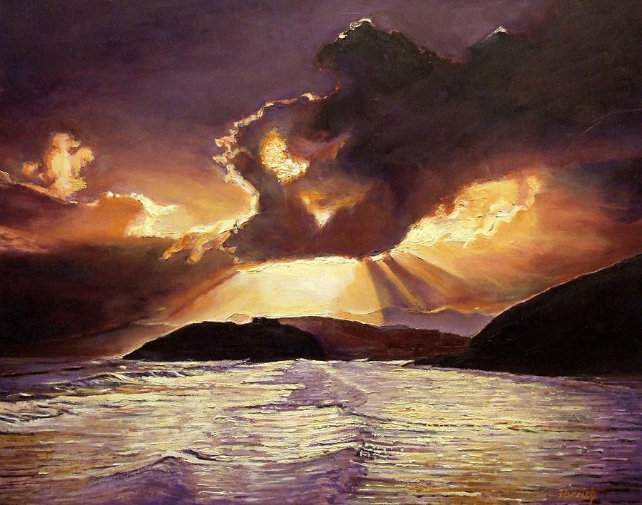 Sunset Photograph - Here Comes The Storm, 2008 Oil On Canvas by Kevin Parrish
