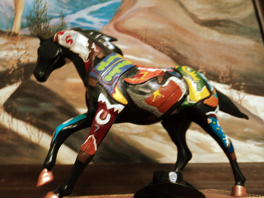Horse Photograph - Here We Go Again Painted Pony by Anne-Elizabeth Whiteway