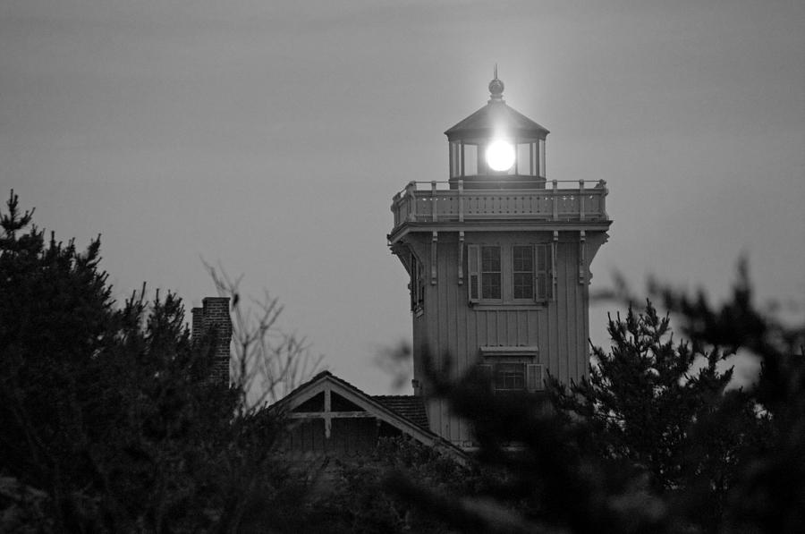 Hereford Inlet Lighthouse B and W Photograph by Greg Graham