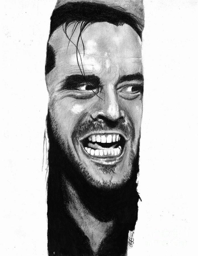 Movie Drawing - Heres Johnny by Christian Conner