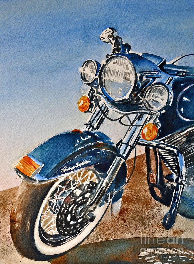 Heritage Softail Painting by Andrea Timm - Fine Art America