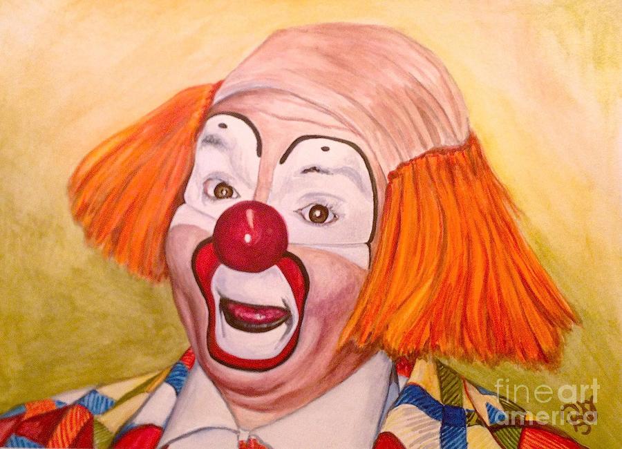 Clown Painting - Watercolor Clown #9 Herky The Clown by Patty Vicknair