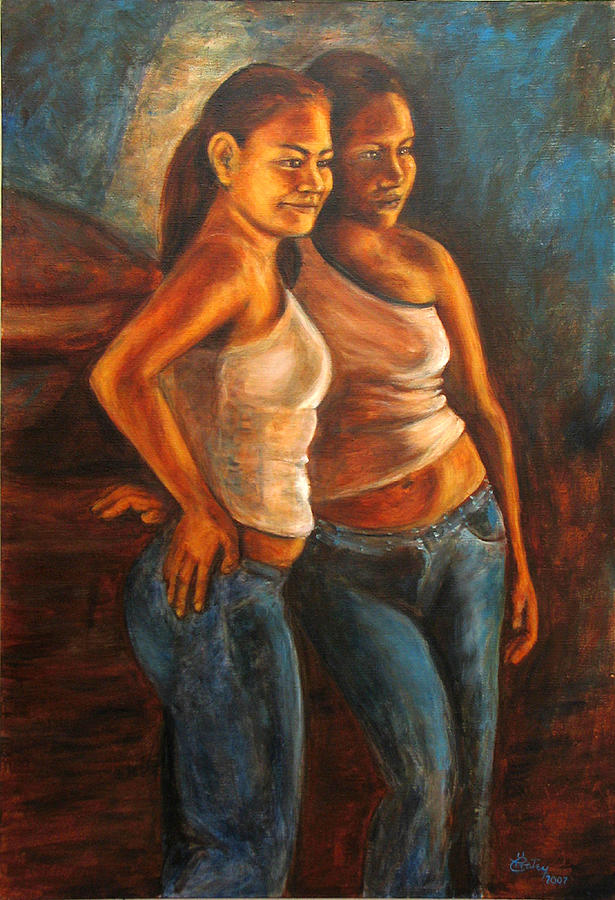 Sisters Painting - Hermanas by Pat Haley