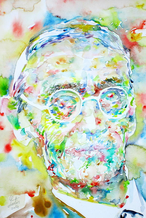 Hermann Hesse Watercolor Portrait.4 Painting by Fabrizio Cassetta ...