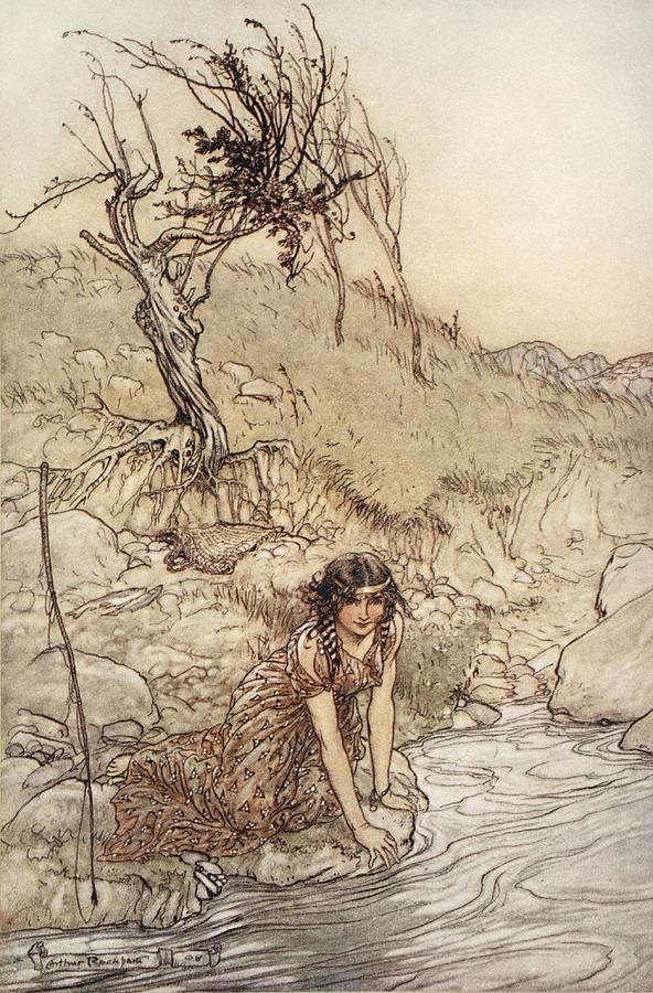 Hermia, Illustration From Midsummer Drawing by Arthur Rackham