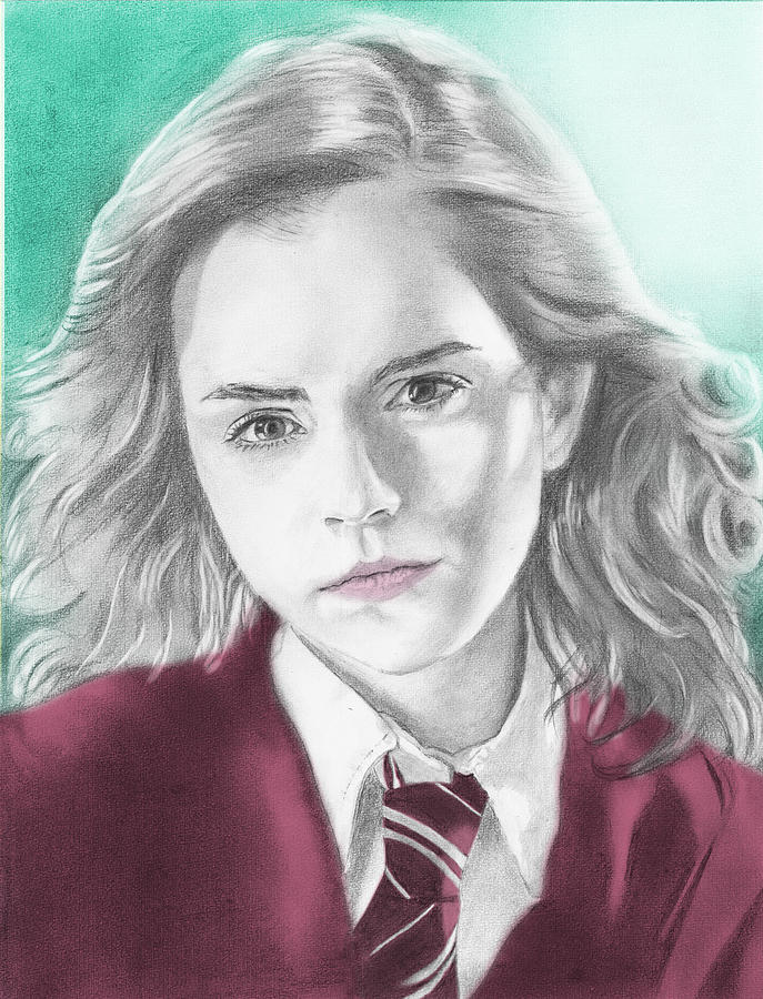 Emma Watson Drawing - Hermione Granger - Individual Green by Alexander Gilbert