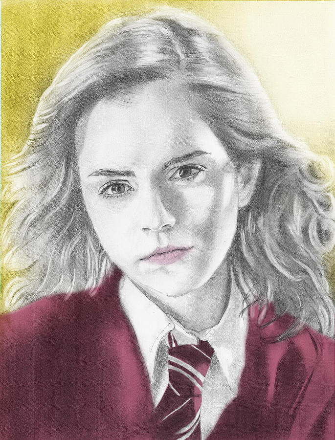 Emma Watson Drawing - Hermione Granger - Individual Yellow by Alexander Gilbert