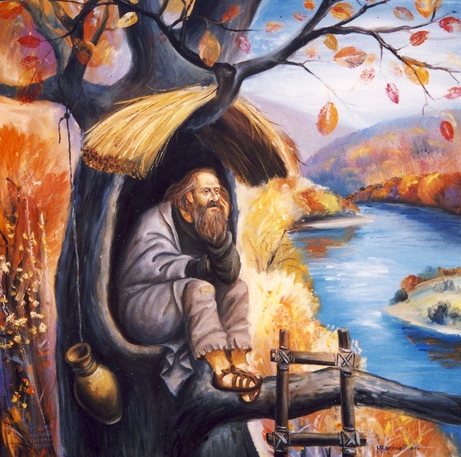 Hermit Painting by Mikhail Zarovny