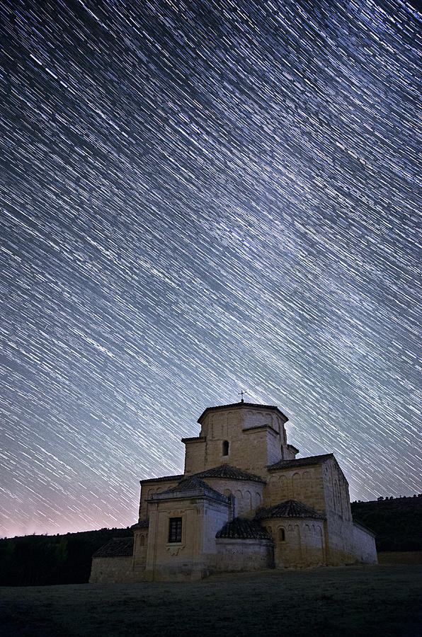 Hermitage At Night With Star Falling Photograph by Daniel Viñé Garcia