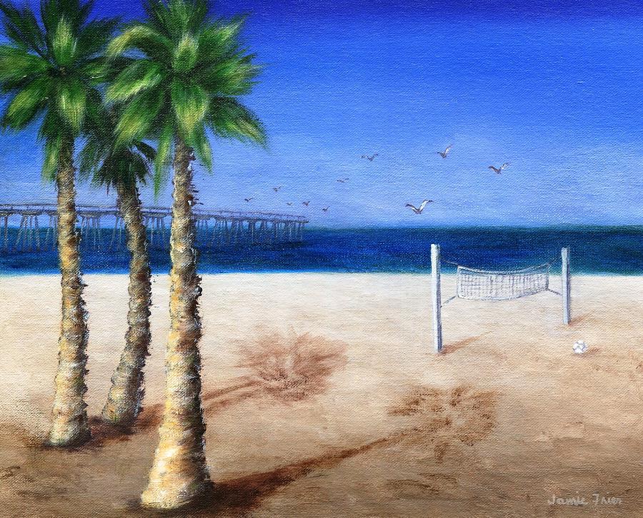 Hermosa Beach Pier Painting by Jamie Frier
