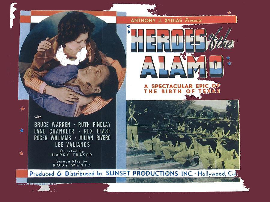 Heroes of the Alamo lobby card 1936 Julian Rivero collage color added 2012 Photograph by David Lee Guss