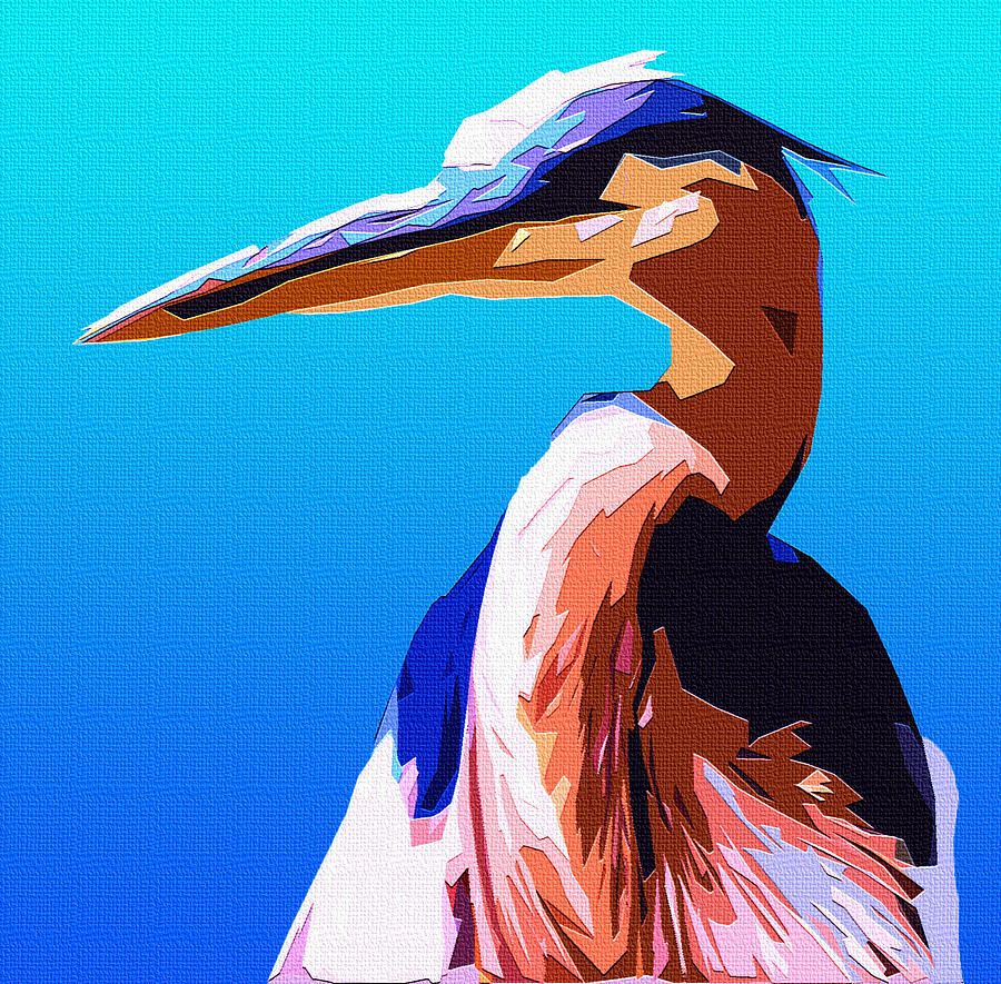 Heron Abstract Digital Art by Brian Stevens