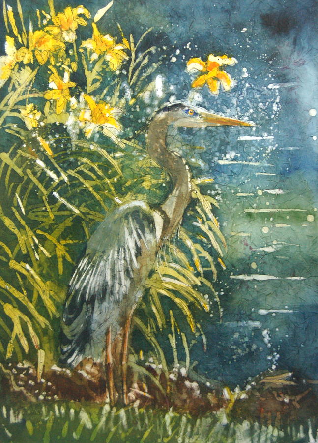 Watercolor Painting - Heron Afternon by Karen Langley Watercolor Painting - Heron Afternon by Karen Langley