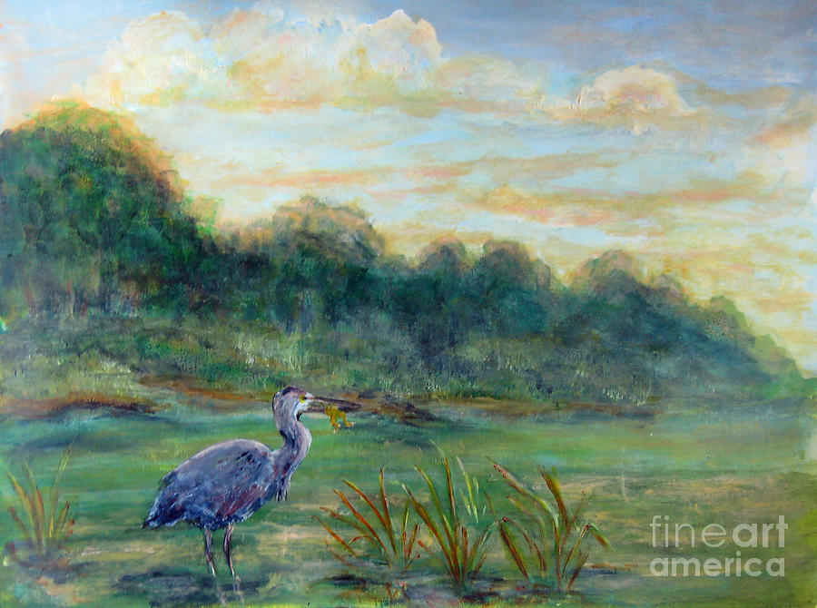 Heron Morning Painting