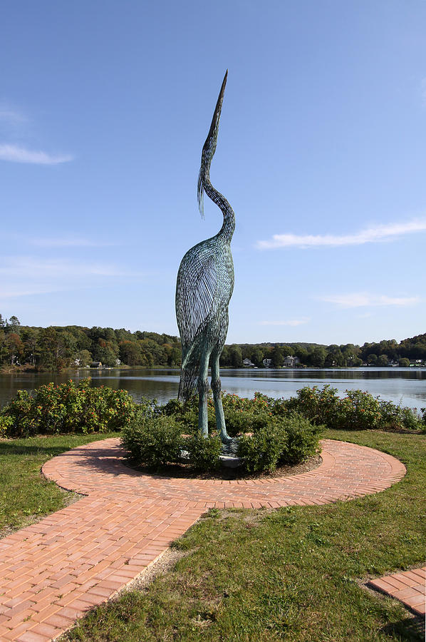 Heron Sculpture Centerport New York Photograph by Bob Savage