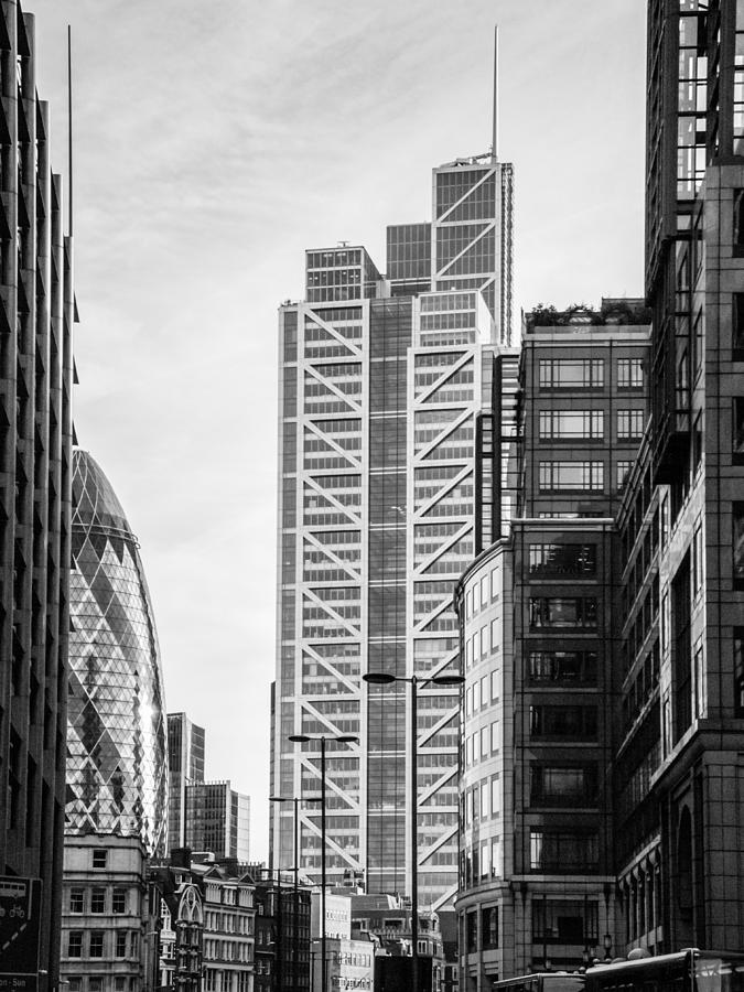 Heron Tower from Bishopsgate black and white version Photograph by Gary Eason