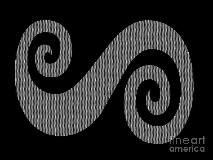 Herringbone Swirl on Black Digital Art by Barbara A Griffin