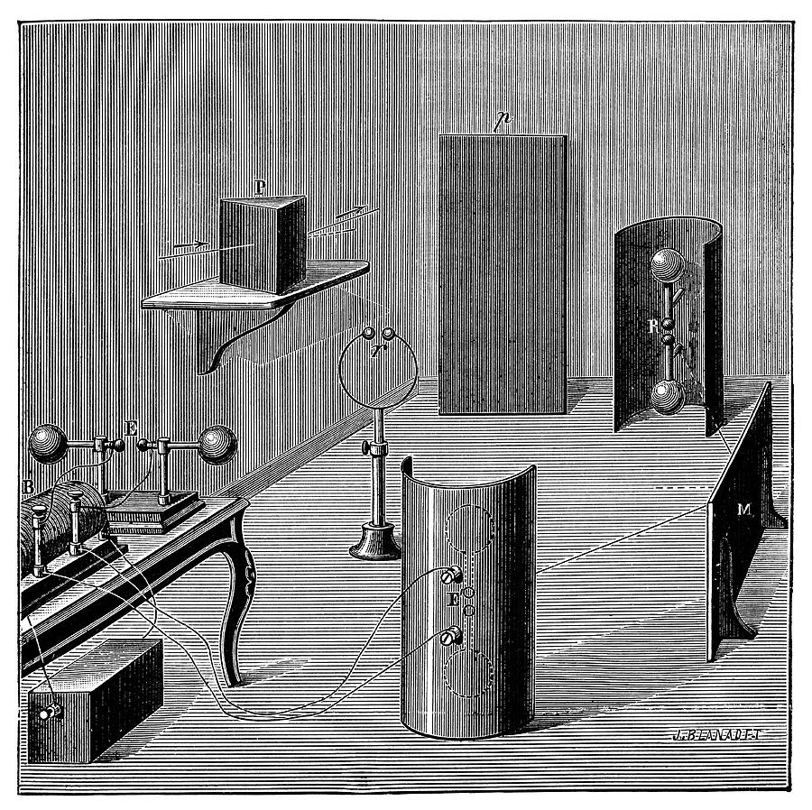 Equipment Photograph - Hertzs Electromagnetism Experiments by Science Photo Library