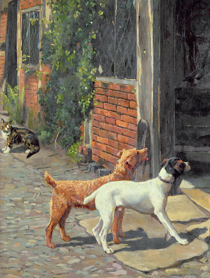 Dog Painting - Hesitation by Alfred Duke