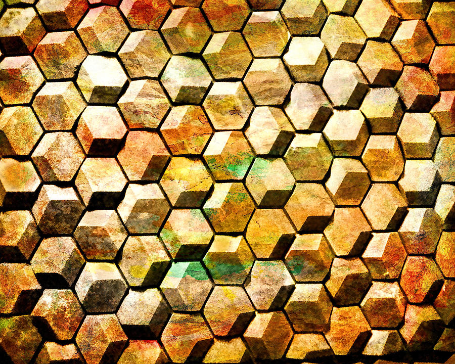 Hexacubes Digital Art by Rick Wicker