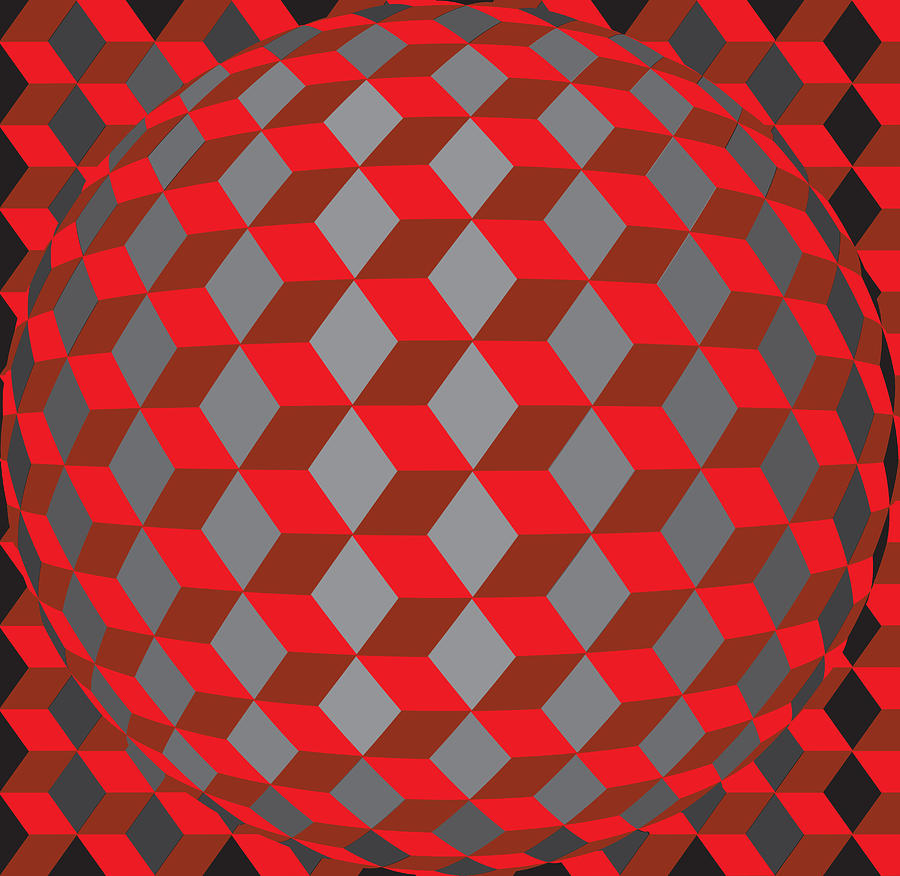 Vasarely Digital Art - Hexagonaa14 by Robert Van Es