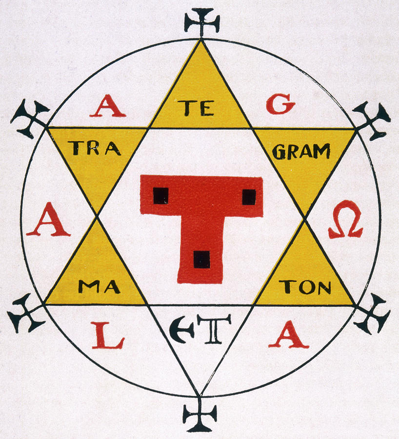 Magic Drawing - Hexagram Of Solomon A Powerful Occult by Mary Evans Picture Library