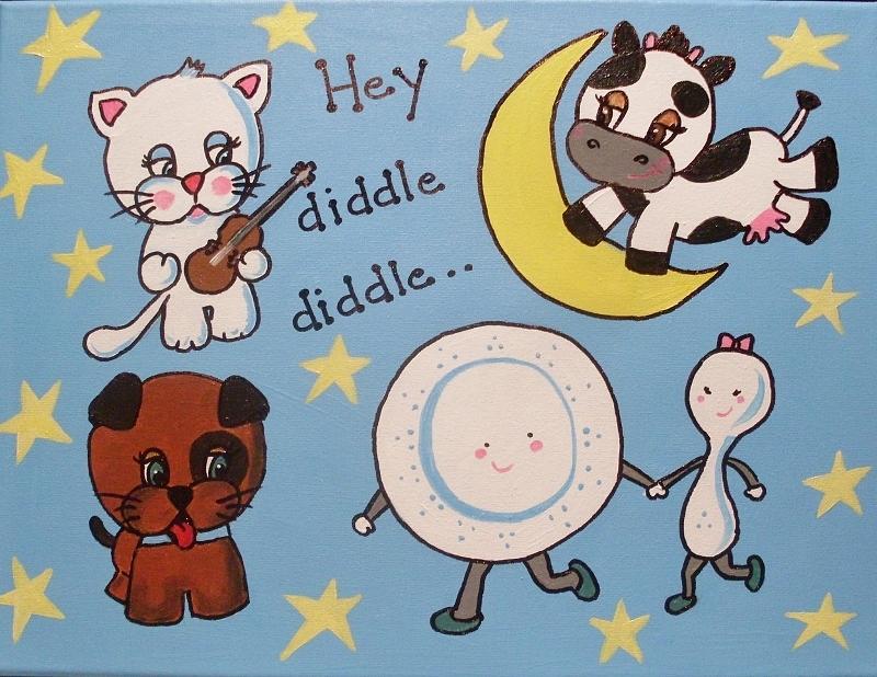Hey diddle diddle Painting by Anne Gardner