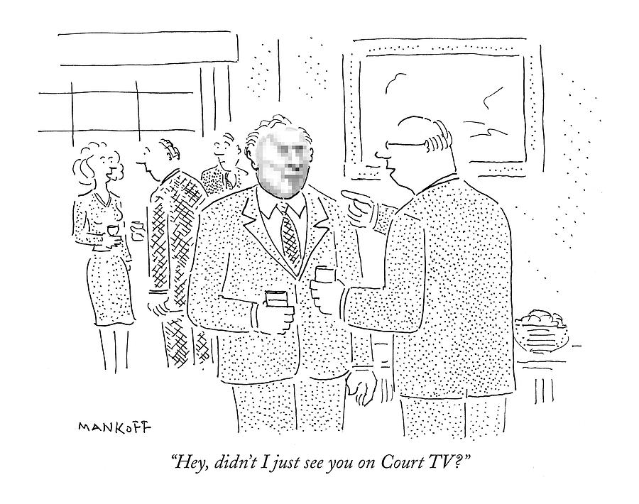 Hey, Didn't I Just See You On Court Tv? Drawing by Robert Mankoff ...