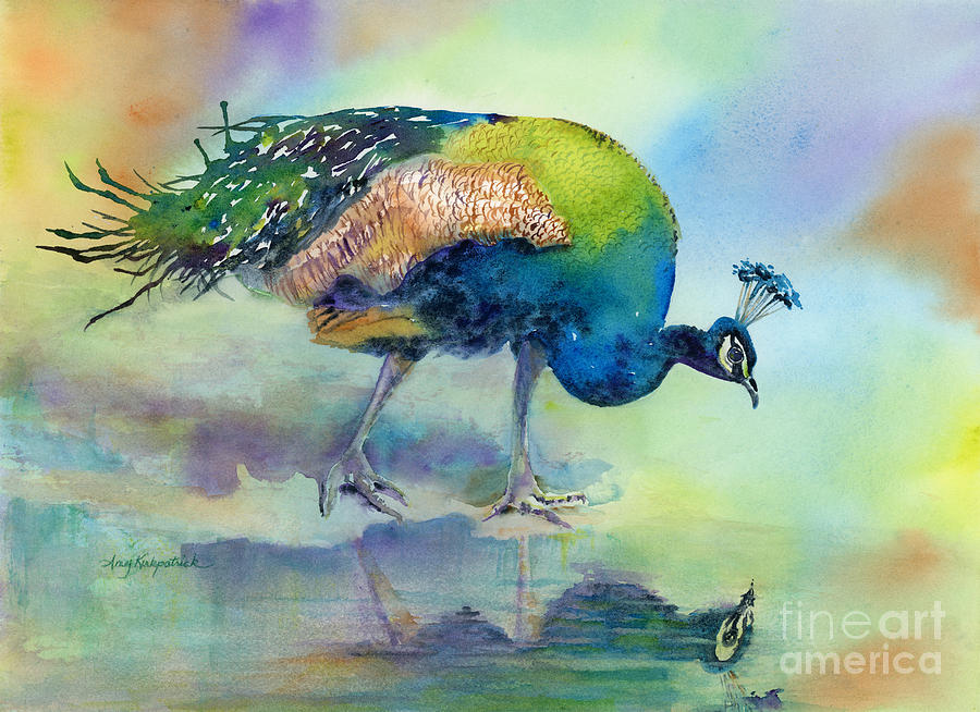 Peacock Painting - Hey Good Lookin by Amy Kirkpatrick