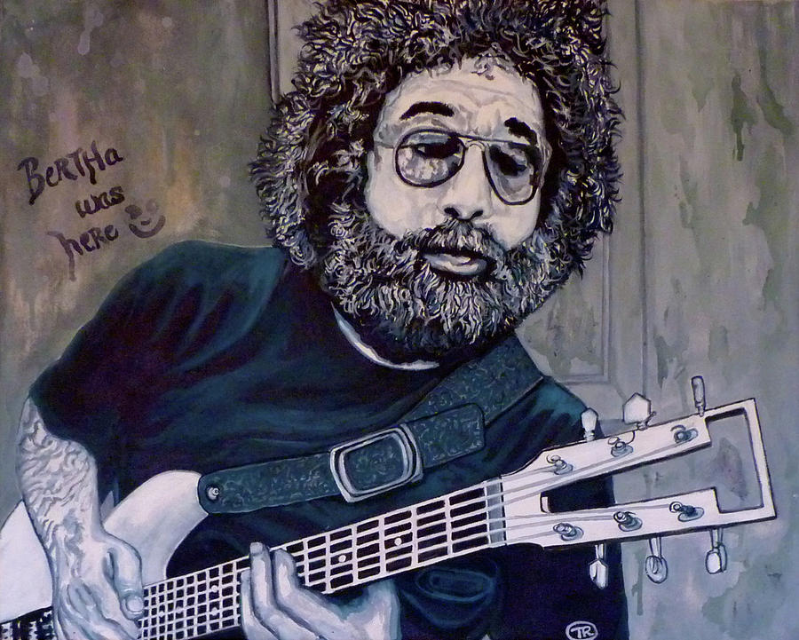 Grateful Dead Painting - Hey Now - Blue Jerry by Tom Roderick
