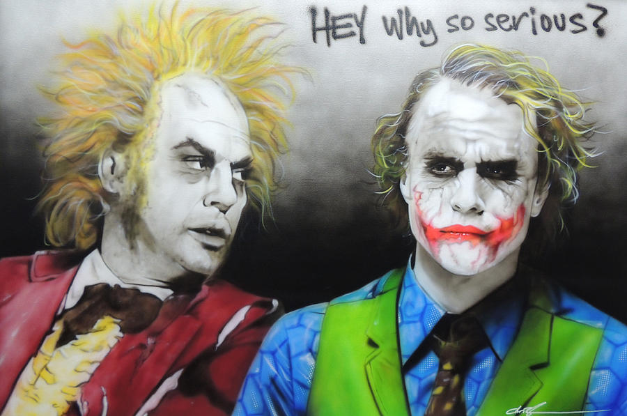 Batman Movie Painting - Hey, Why So Serious? by Christian Chapman Art
