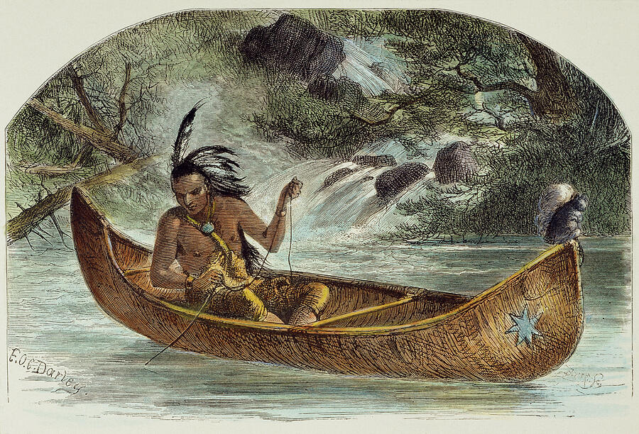 Hiawatha Fishing For Nahma Drawing by GRANGER Historical Picture Archive Hiawatha Fishing For Nahma Drawing by GRANGER Historical Picture Archive