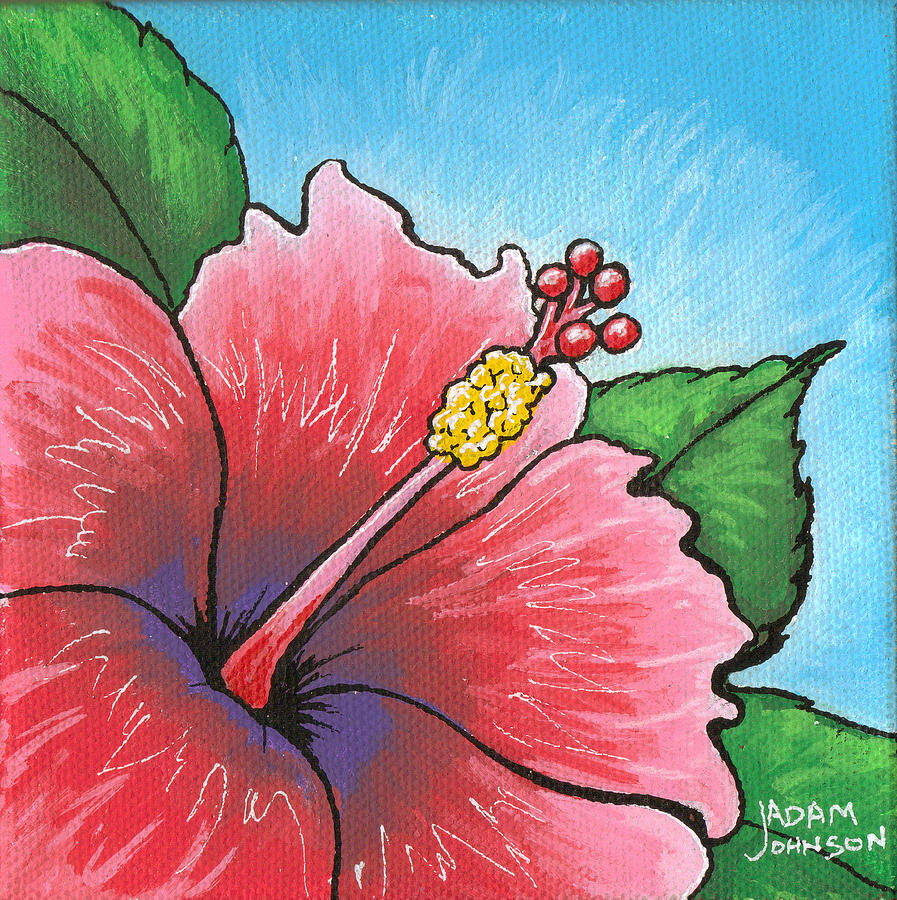 Hibiscus 03 Painting by Adam Johnson