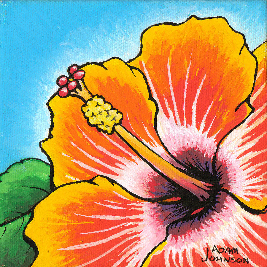 Hibiscus 04 Painting by Adam Johnson