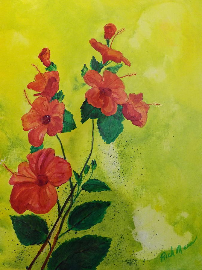 Hibiscus 1 Painting by Rich Mason - Fine Art America