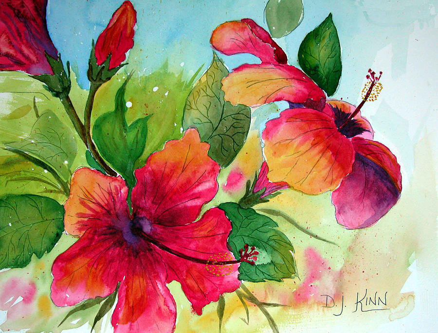 Hibiscus Beauties Painting by Dottie Kinn