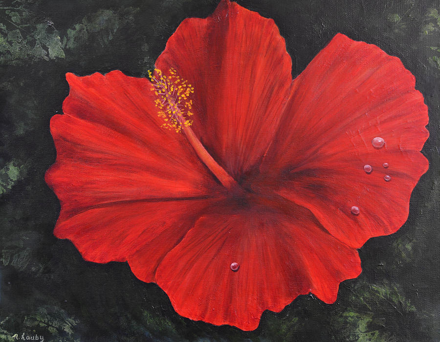 Hibiscus Beauty Painting by Nancy Lauby