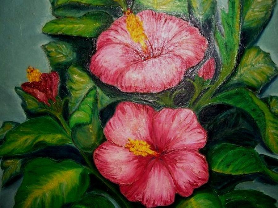 Flower Painting - Hibiscus by Charito ChatRose Mahilum