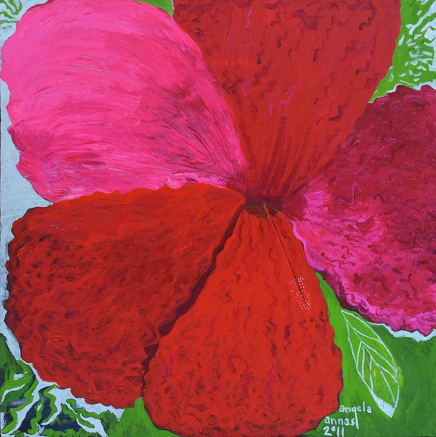 Hibiscus Explosion Painting by Angela Annas