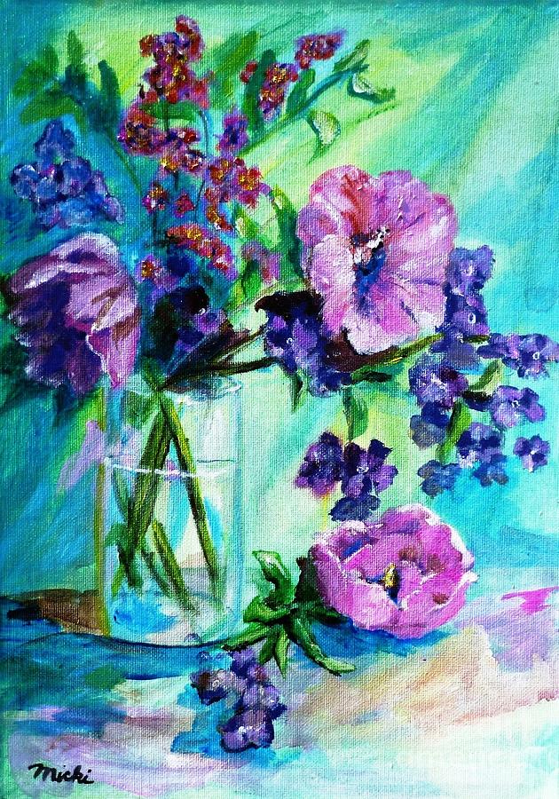 Hibiscus in Glass Painting by Micki Davis - Fine Art America