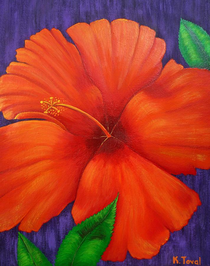 Nature Painting - Hibiscus by Kathleen Toval
