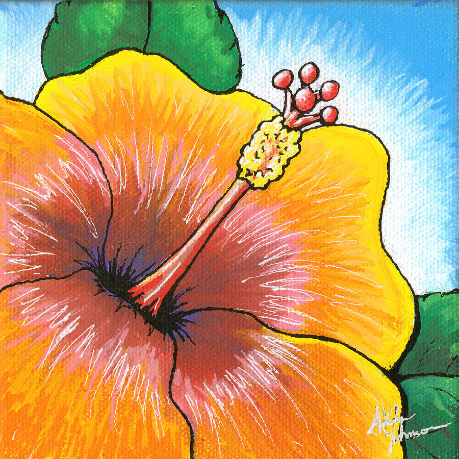 Hibiscus Number 2 Painting by Adam Johnson