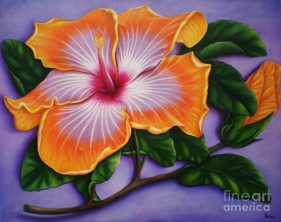 Flowers Still Life Painting - Hibiscus by Paula Ludovino
