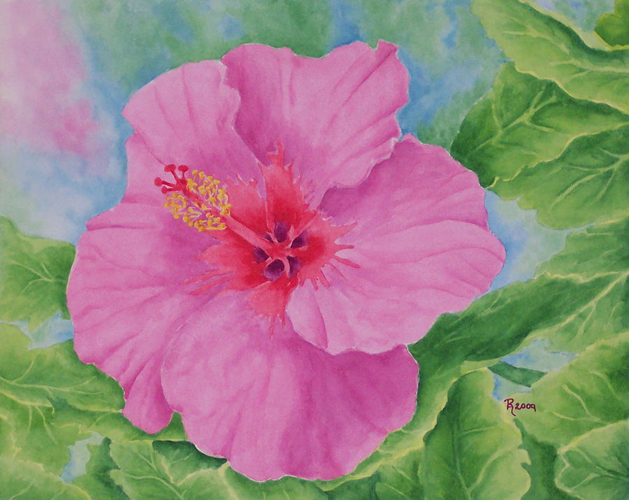 Hibiscus Painting by Rhonda Leonard | Fine Art America