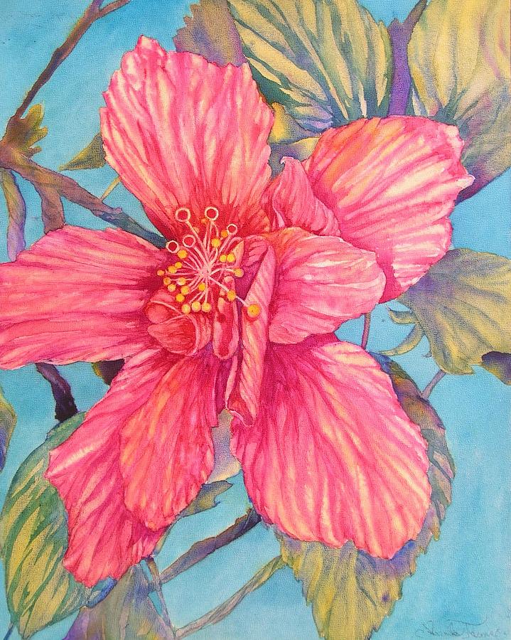 Hibiscus Stripes Painting by Annika Farmer