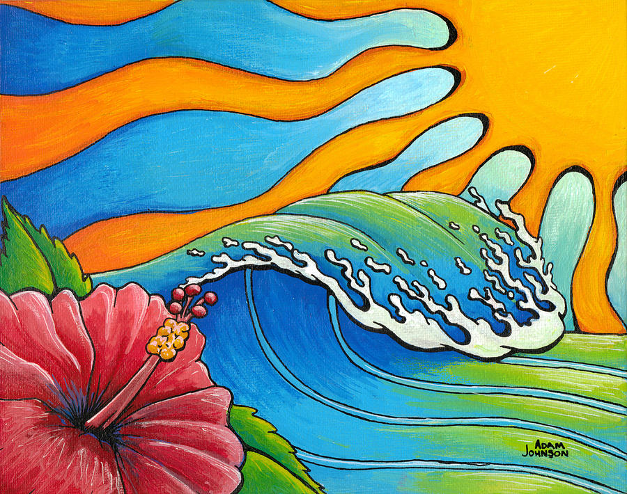Summer Painting - Hibiscus Wave by Adam Johnson