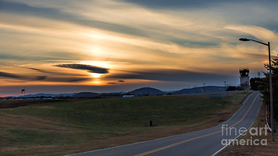 Hickory Regional Airport Sunset Photograph by Robert Loe
