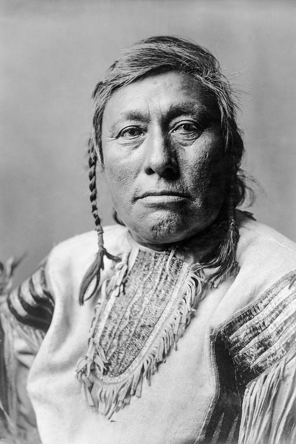 Edward Sheriff Curtis Photograph - Hidatsa Indian Man circa 1908 by Aged Pixel