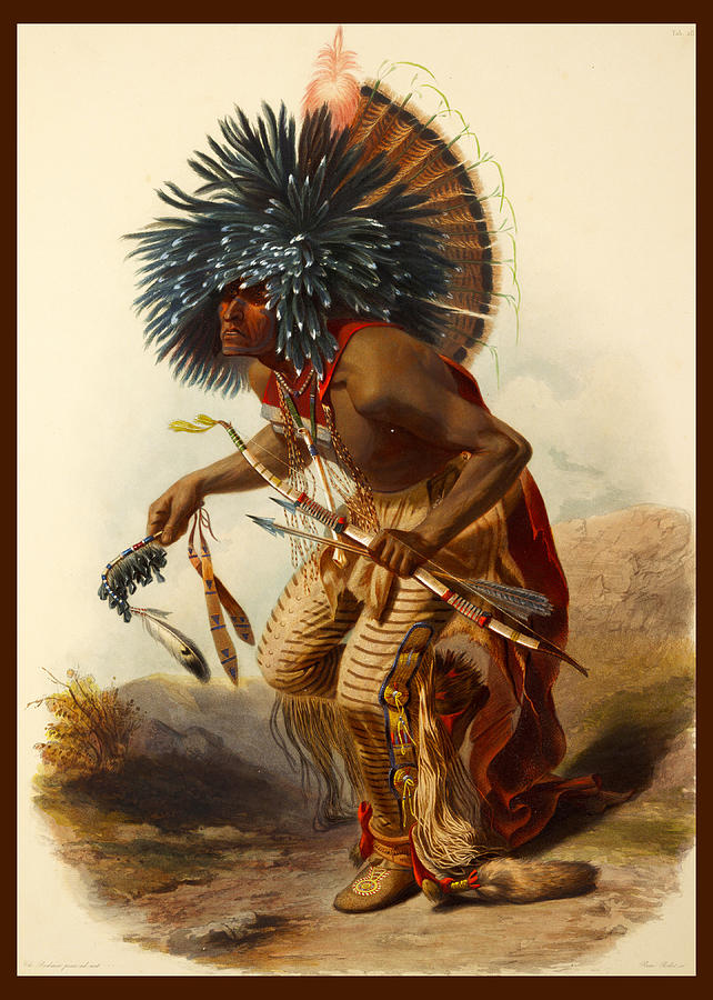 Hidatsa Warrior Digital Art by Karl Bodmer