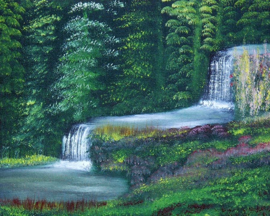 Waterfall Painting - Hidden Falls by John Minarcik